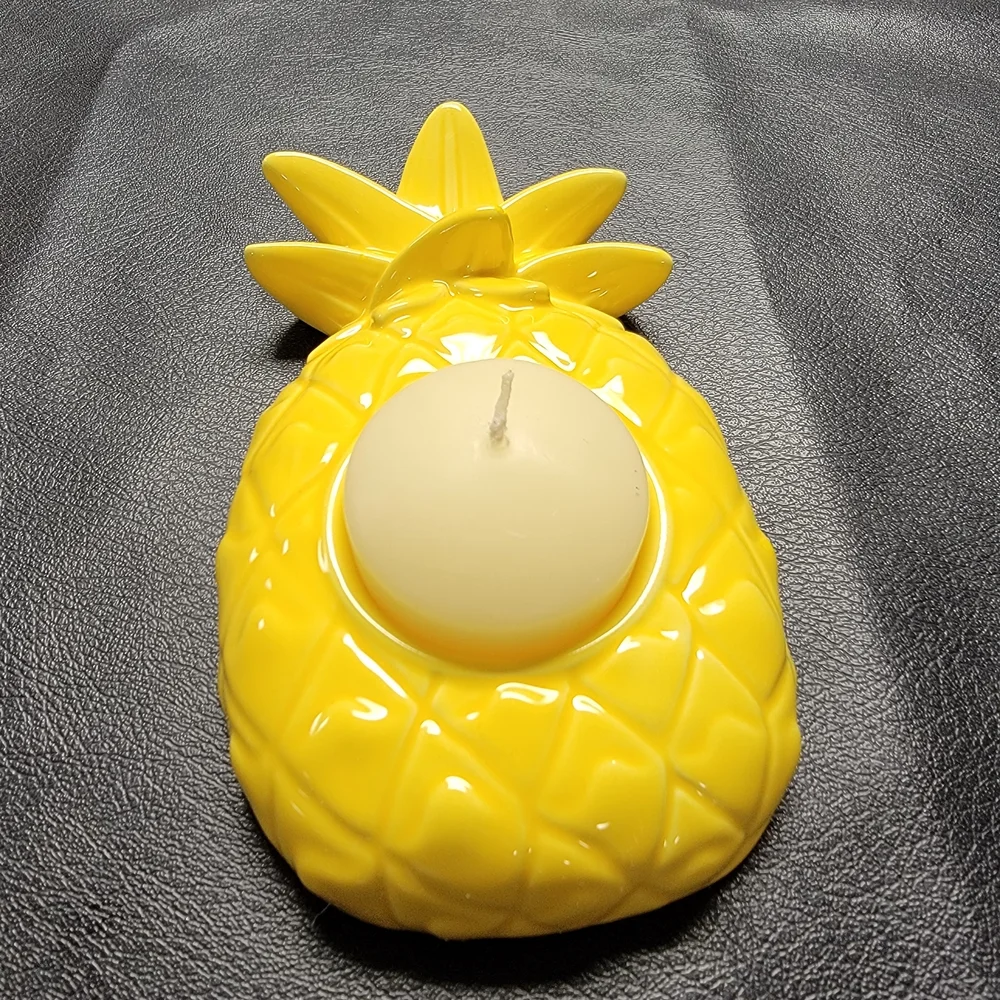 Yellow Pineapple Candle Holder